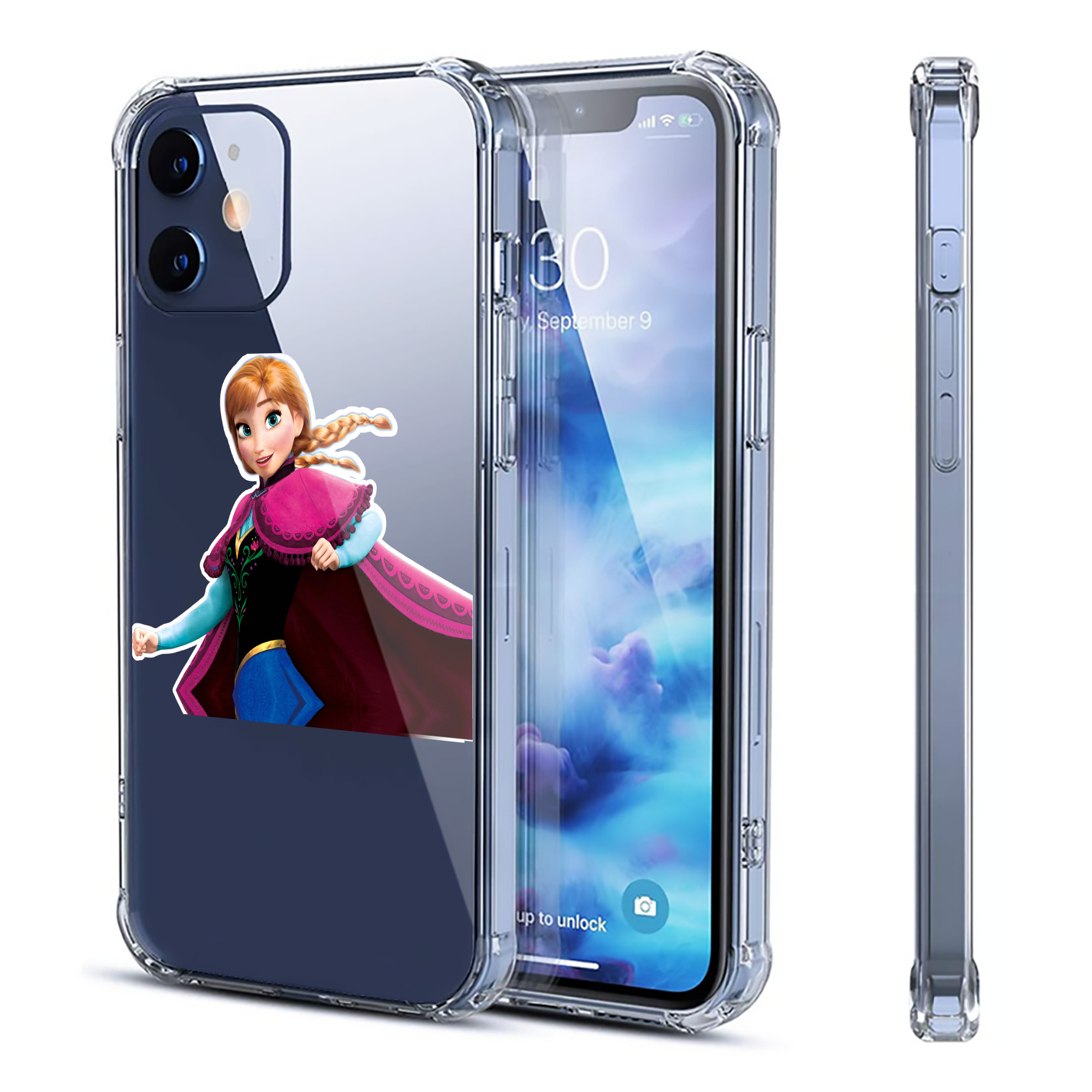 （画像用） アナと雪の女王 アンナ エルサ Frozen Anna Elsa 【iPhone 12シリーズ対応】透明スマホケース（クリアソフトケース）